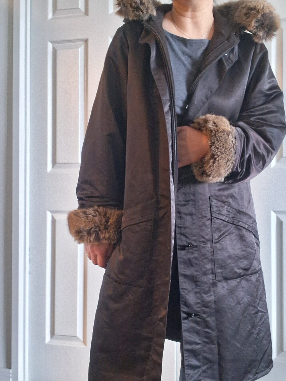 Brown Iridescent LaParka Coat Linda Lundstrom Size 10 EUC Made In Canada